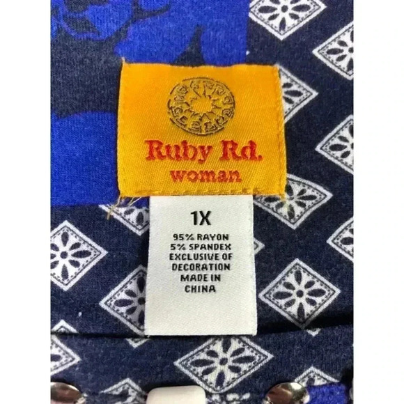 Ruby rd multi color dress top 1x - Picture 2 of 2